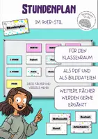 Vorschau - Bildkarten - Stundenplan im 90er-Stil für den Klassenraum - Deckblatt