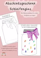 Vorschau - Mal- und Bastelvorlagen - Abschiedsgeschenk Schleifenglas - Fingerabdruckgeschenk - Deckblatt