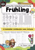 Vorschau - Arbeitsblätter - Arbeitsaufträge Deutsch Frühling & Ostern Klasse 1&2 - Deckblatt