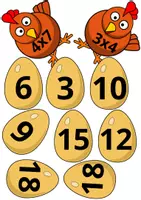 Vista previa - Tarjetas / Manipulativos - ´Gallinas multiplicadoras - página 1
