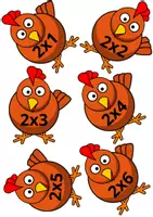 Vista previa - Tarjetas / Manipulativos - ´Gallinas multiplicadoras - página 2