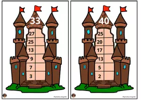 Vista previa - Tarjetas / Manipulativos - Castillos de restas - página 2