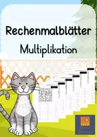 Vorschau - Stationenlernen - Rechenmalblätter Multiplikation Einmaleins - Deckblatt