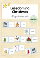 Vorschau - Arbeitsblätter - Lesedomino zum Themenwortschatz Christmas - Deckblatt