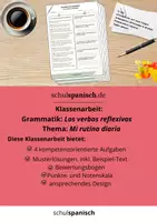 Vorschau - Klassenarbeiten - Klassenarbeit "Mi rutina diaria (verbos reflexivos)" inkl. Musterlösung + Bewertungsbogen - Deckblatt