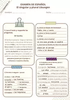 Vorschau - Klassenarbeiten - Klassenarbeit “El singular y plural” inkl. Lösungen + Bewertungsbogen - Seite 3