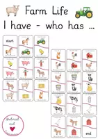 Vorschau - Stationenlernen - Farm Life / Animals Lesespiel "I Have... - Who Has..." für Englisch - Deckblatt