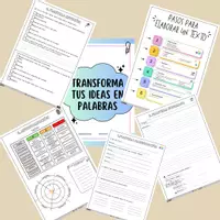 Vista previa - Hojas de trabajo - Transforma tus ideas en palabras. - Portada