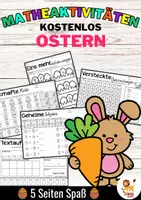 Aperçu - Feuilles d'exercices - Gratuit: Ostern Matheaktivitäten Kindergarten 1. Klasse | Pâques Mathématiques Allemand - Page de couverture