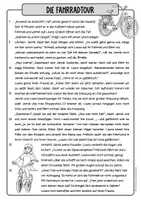 Vorschau - Arbeitsblätter - Die Fahrradtour - Lesehäppchen / Lesetext mit Fragen / VERA-Vorbereitung /Leseverstehen Grundschule Klasse 3–4 - Seite 2