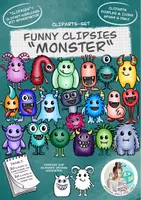 Vorschau - Arbeitsblätter - Funny Clipsies Cliparts "Monster" - Deckblatt
