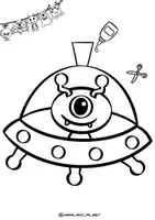 Vorschau - Spiele - Bastelvorlage Klassenprojekt "Aliens-Girlande" Ausmalbilder - Seite 1