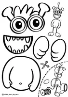 Vorschau - Spiele - Bastelvorlage "Monster-Mobile" Ausmalbilder - Seite 2