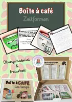 Vorschau - Stationenlernen - Boîte à café (Kaffee-Box): Lerntheke Zeitformen - Deckblatt
