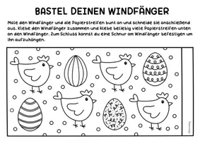 Vorschau - Arbeitsblätter - Oster Windspiel zum Ausmalen & Basteln im Frühling - Bunte Windfänger Bastelvorlagen - Seite 2