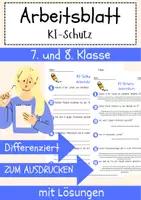 Vorschau - Arbeitsblätter - KI-Schutz Arbeitsblatt 7. & 8. Klasse Datensicherheit AB mit Lösungen - Deckblatt