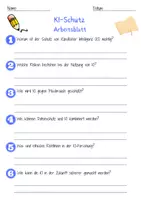 Vorschau - Arbeitsblätter - KI-Schutz Arbeitsblatt 7. & 8. Klasse Datensicherheit AB mit Lösungen - Seite 1