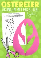 Vorschau - Mal- und Bastelvorlagen - Papier-Ostereier zum Ausschneiden - Übungen mit der Schere im Frühling & Ostern #osterbastelsale - Deckblatt