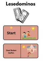 Vorschau - Stationenlernen - Lesedominos Sätze Spiel - Deckblatt