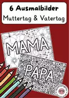 Vorschau - Mal- und Bastelvorlagen - Muttertag & Vatertag Ausmalbilder - Deckblatt