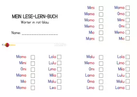 Vorschau - Mal- und Bastelvorlagen - Lese-Lern-Buch: Silben in rot-blau - Deckblatt