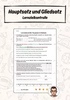 Vorschau - Arbeitsblätter - Lernzielkontrolle - Hauptsatz und Gliedsatz - Deckblatt