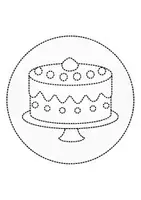 Vorschau - Mal- und Bastelvorlagen - runde Prickelbilder / Fensterbilder Thema Torte/Kuchen - Grundschule - Bastelvorlagen - Seite 1