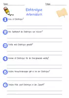 Vorschau - Arbeitsblätter - Elektrolyse Arbeitsblatt 7. & 8. Klasse Wasserstofftechnologie AB mit Lösungen - Seite 1