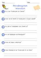 Vorschau - Arbeitsblätter - Periodensystem Arbeitsblatt (3) 7. & 8. Klasse Elemente AB mit Lösungen - Seite 1