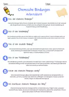 Vorschau - Arbeitsblätter - Chemische Bindungen Arbeitsblatt (2) 7. & 8. Klasse Molekülstrukturen AB mit Lösungen - Seite 2