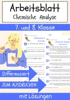 Vorschau - Arbeitsblätter - Chemische Analyse Arbeitsblatt 7. & 8. Klasse Spektroskopie AB mit Lösungen - Deckblatt