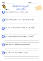 Vorschau - Arbeitsblätter - Sicherheitsregeln Arbeitsblatt 7. & 8. Klasse Laborausrüstung AB mit Lösungen - Seite 1