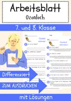 Vorschau - Arbeitsblätter - Ozonloch Arbeitsblatt 7. & 8. Klasse Luftchemie AB mit Lösungen - Deckblatt