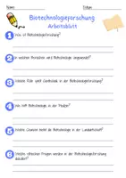 Vorschau - Arbeitsblätter - Biotechnologieforschung Arbeitsblatt 7. & 8. Klasse Gentechnik AB mit Lösungen - Seite 1