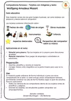 Vista previa - Tarjetas / Manipulativos - Wolfgang Amadeus Mozart – Tarjetas Didácticas para la Clase de Música - página 1