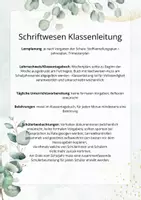 Vorschau - Lehrpläne/Lehrermaterial - Schriftwesen Klassenleitung - Überblick mit Erklärungen - Seite 1