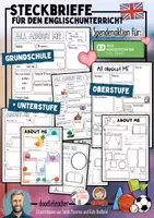 Vorschau - Arbeitsblätter - ABOUT ME - Steckbriefe für den Englischunterricht - SPENDENAKTION - Deckblatt
