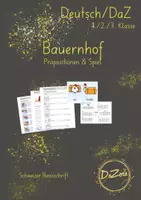Vorschau - Unterrichtsreihen - Arbeitsblätter Präpositionen Bauernhof und Bild- Wortkarten - Deckblatt