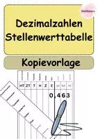 Vorschau - Fördermaterial/Inklusion - Stellenwerttabelle Dezimalzahlen 5. Klasse - Deckblatt