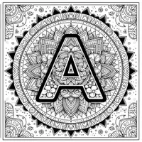 anteprima - Materiale per pittura e bricolage - Alfabeto Mandala Disegni da colorare (A-Z) - Pagina 1