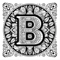 anteprima - Materiale per pittura e bricolage - Alfabeto Mandala Disegni da colorare (A-Z) - Pagina 2