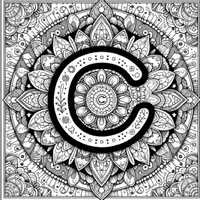 anteprima - Materiale per pittura e bricolage - Alfabeto Mandala Disegni da colorare (A-Z) - Pagina 3
