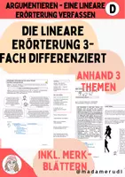 Vorschau - Arbeitsblätter - Differenziert eine lineare Erörterung verfassen - Deckblatt
