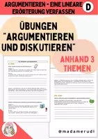 Vorschau - Arbeitsblätter - Übungen Argumentieren und Diskutieren - Deckblatt