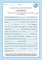 Vorschau - Stundenentwürfe - Toleranz und Respekt Arbeitsblätter + Stundenverlaufsplan - Seite 1