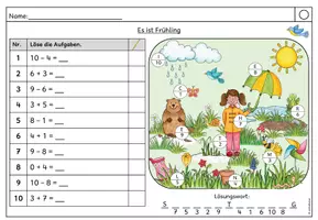Vorschau - Arbeitsblätter - Rechenspur - Es ist Frühling - alle Grundrechenarten (Klasse 1-3) - Seite 2