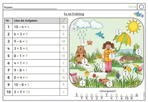 Vorschau - Arbeitsblätter - Rechenspur - Es ist Frühling - alle Grundrechenarten (Klasse 1-3) - Seite 3