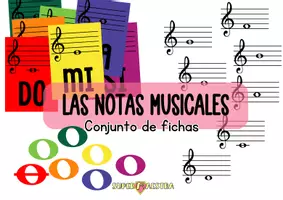 Vista previa - Decoración del aula - Fichas de las notas musicales - página 1