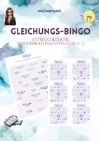 Vorschau - Spiele - Gleichungs-Bingo in verschiedenen Schwierigkeitsstufen - Deckblatt