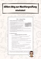 Vorschau - Arbeitsblätter - Hitlers Weg zur Machtergreifung - Deckblatt